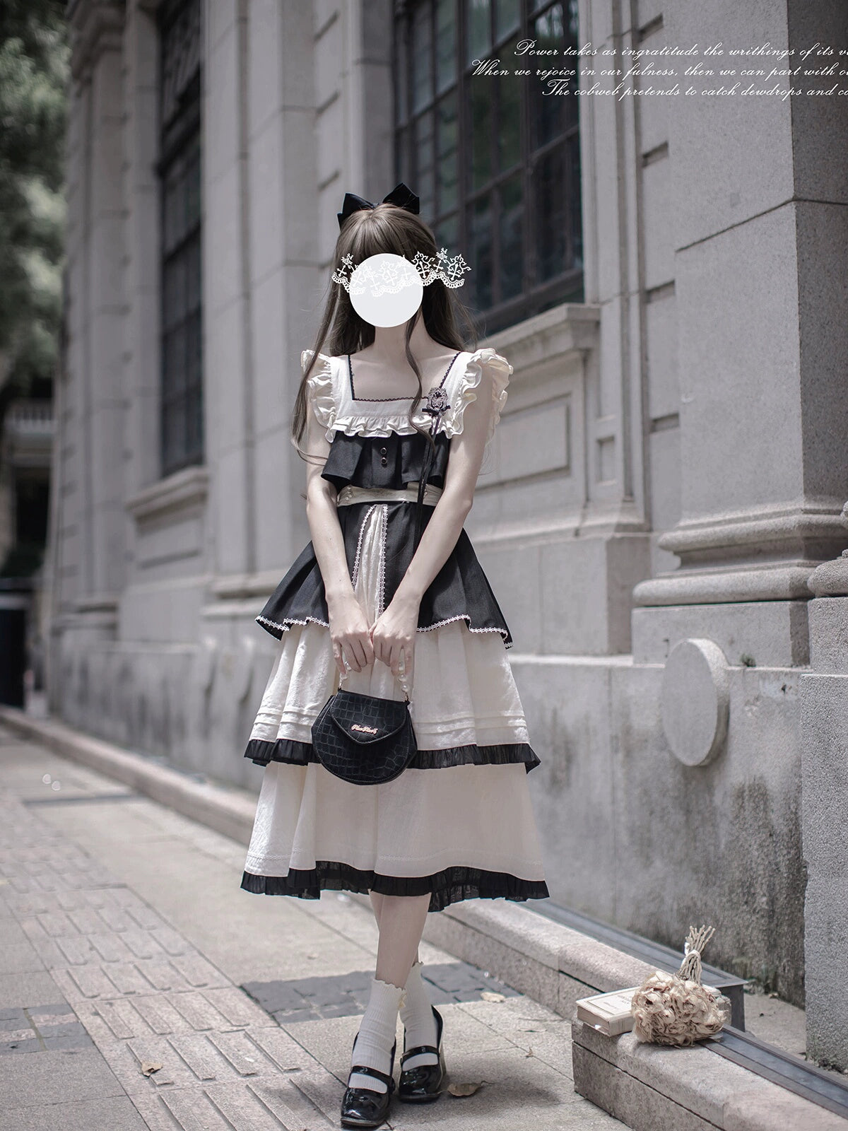 Black & White Frilled Girly Dress HUT0097