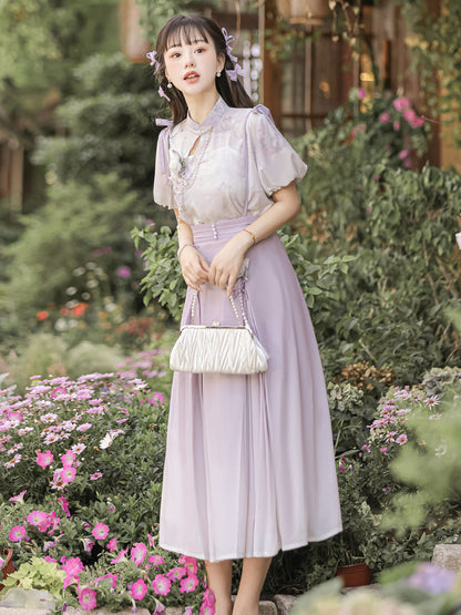 China Style Sweet Purple Dress YOU0052