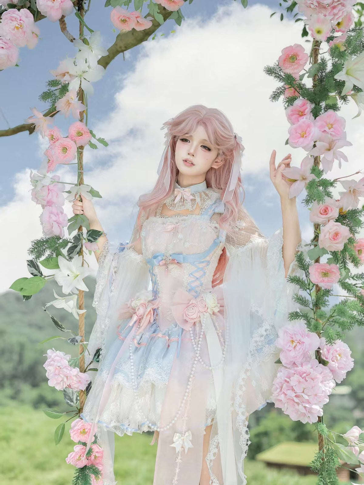 Rose Lace Ribbon Fairy Lolita Set ONE0025
