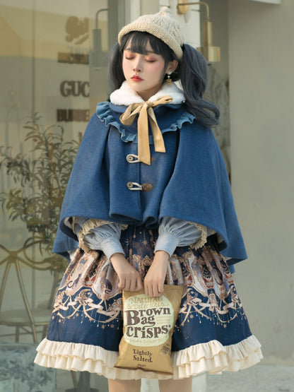 Bear Pattern Light Blue Lolita Two-piece set CHE0013