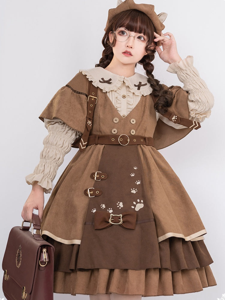 Detective Style Brown Lolita Dress CHE0015