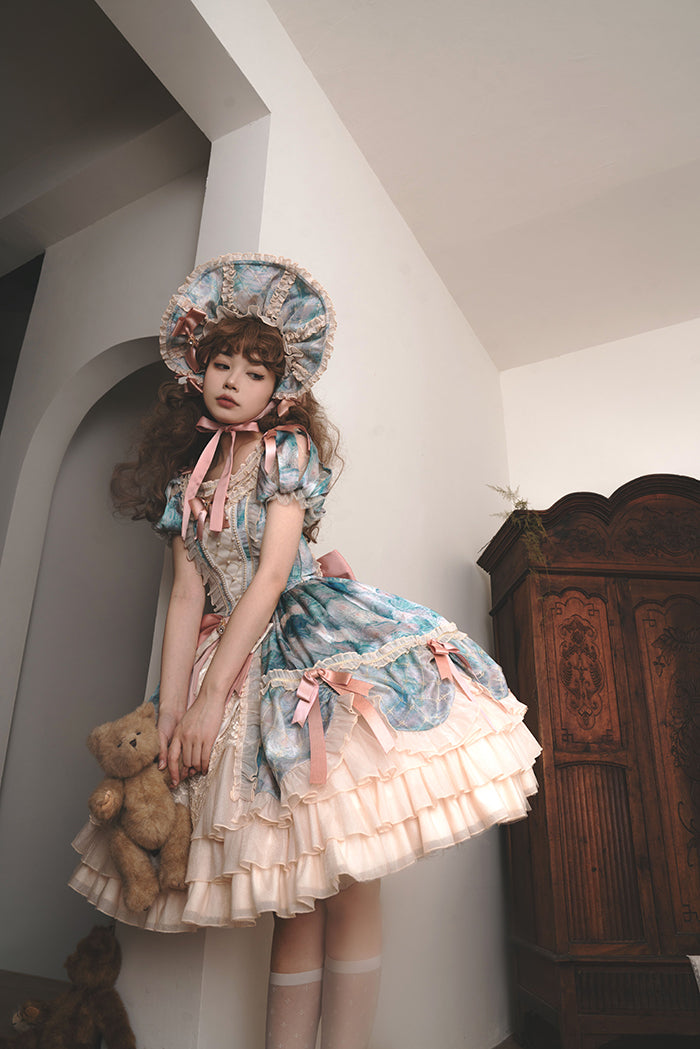 【11月20日予約締切】Lolita Angel Core Stargazing Oil Painting Dress ALI0010