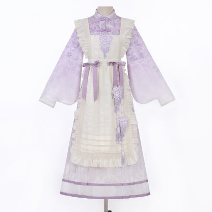 Chinese Style Floral Print Apron Dress Set YOU0252
