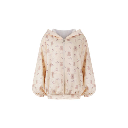 Cute Bear Print Hooded Jacket 3-Piece Set SER0147