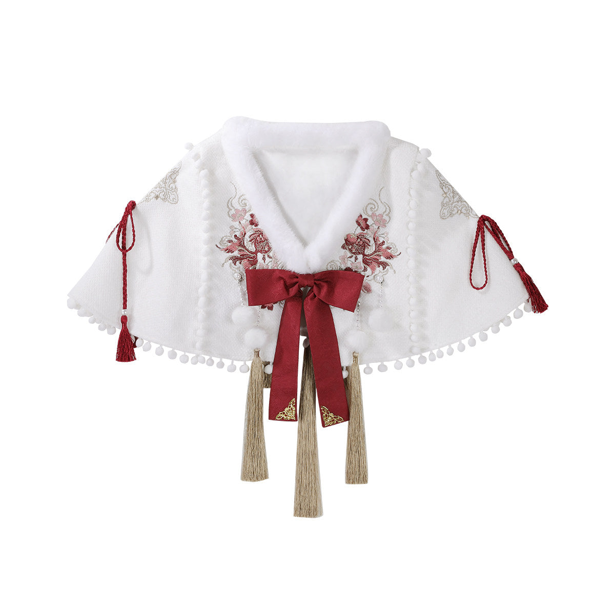 Chinese Style Floral Shirt Skirt And Cape Set YOU0325