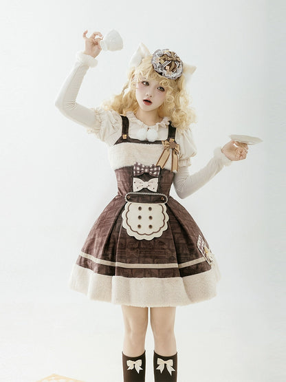 Cookie Print Brown Lolita Dress WIT0023