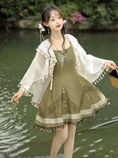 China Style Forest Green Dress YOU0036