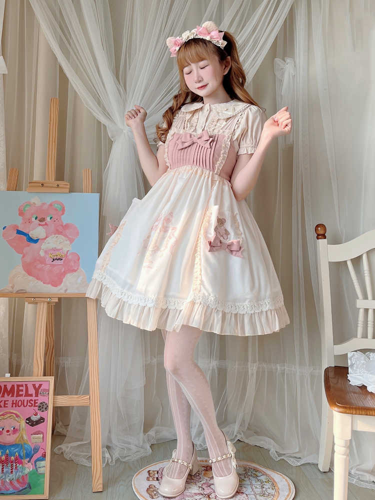 Goodnight Bear Lolita Suspender Dress YOU0112