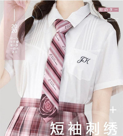 Plaid Pleated Mini Skirt Set TEA0045