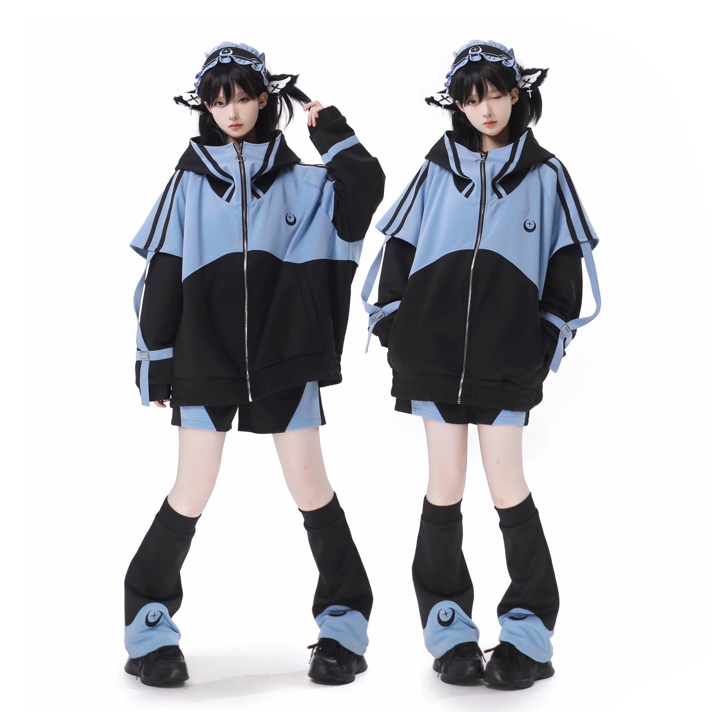 Subculture Jersey Blue & Black Two-Piece Set HOT0006