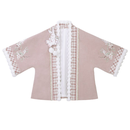 Rabbit Embroidered Chinese Style Jacket Skirt Set YOU0242