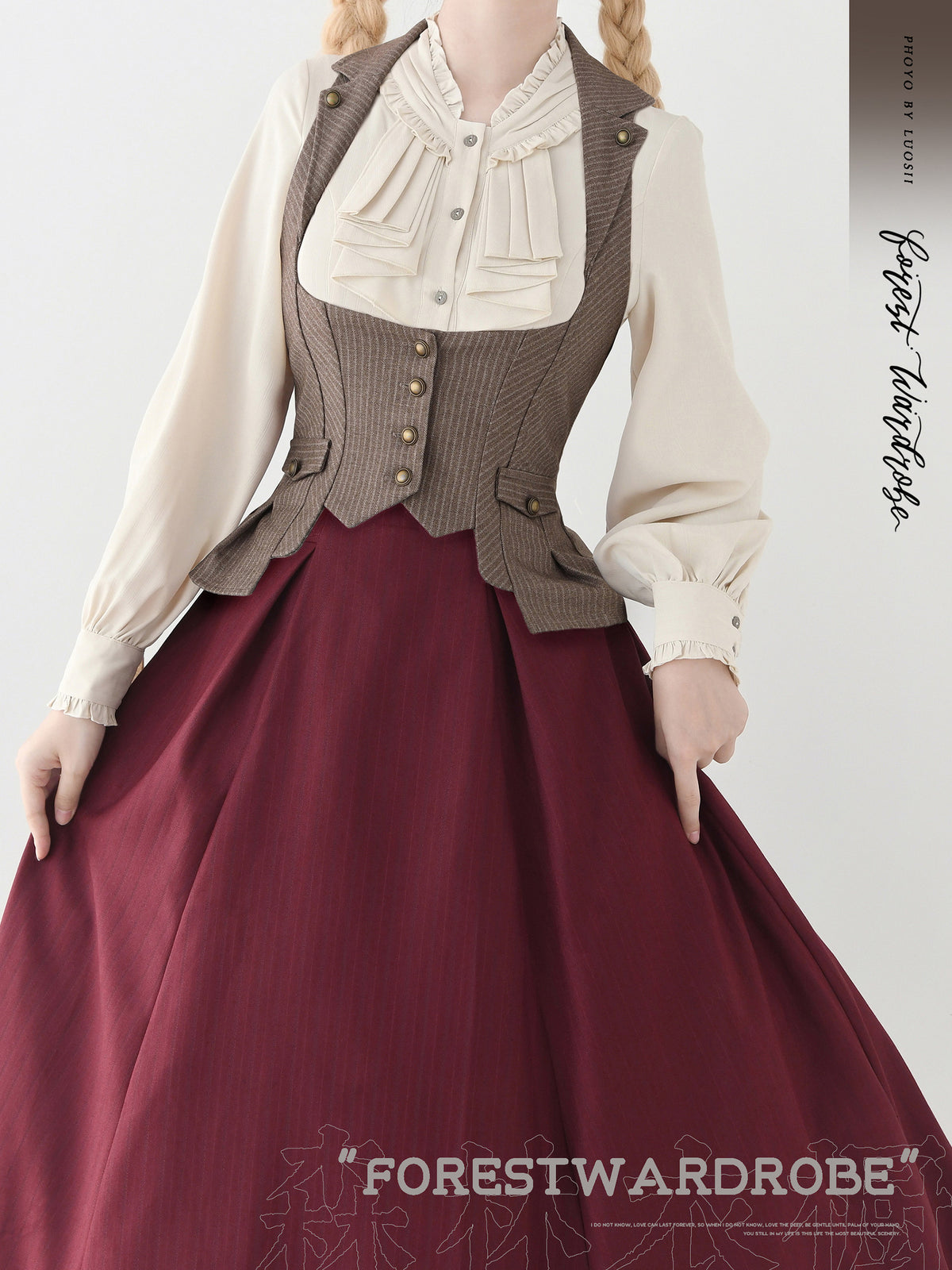 Vintage Pinstripe Corset-Style Vest FOR0076