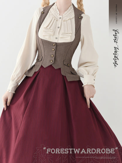 Vintage Pinstripe Corset-Style Vest FOR0076