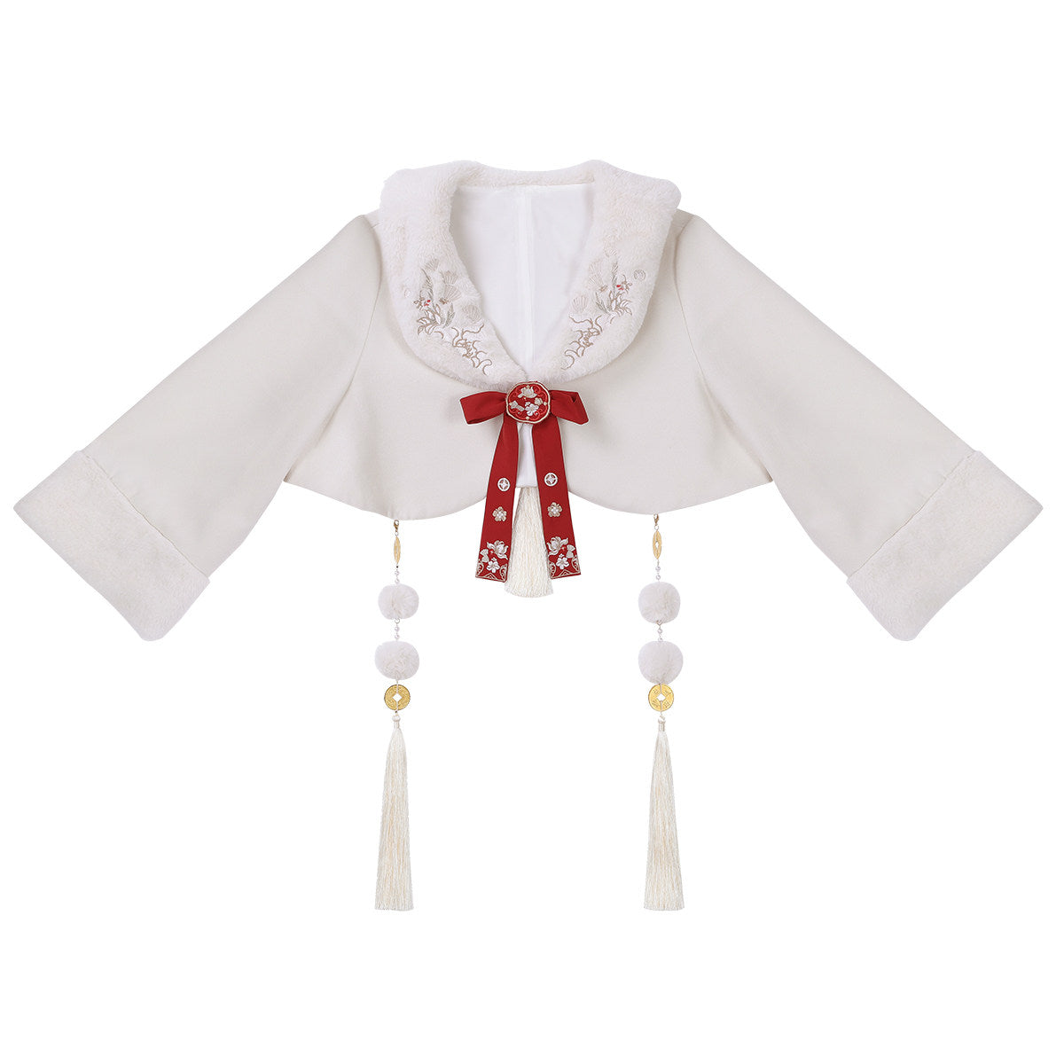 Chinese New Year Fur-Trim Jacket Dress Set YOU0241