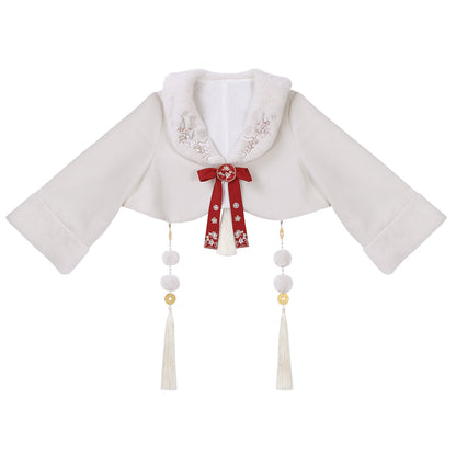 Chinese New Year Fur-Trim Jacket Dress Set YOU0241