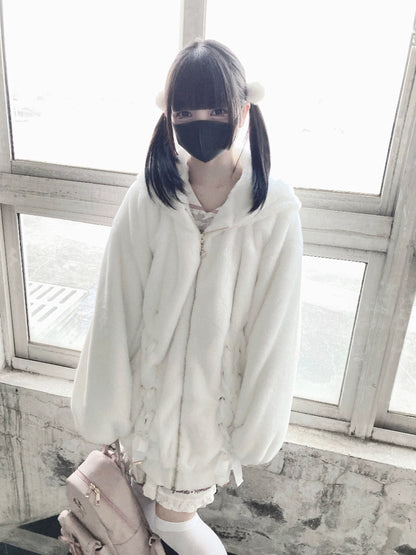 【予約商品】Ground Mine Girl Style White Ribbon Outer NEK0032