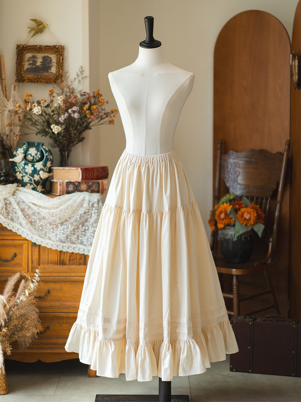 Classic Cotton Ruffle Hem Petticoat FOR0067