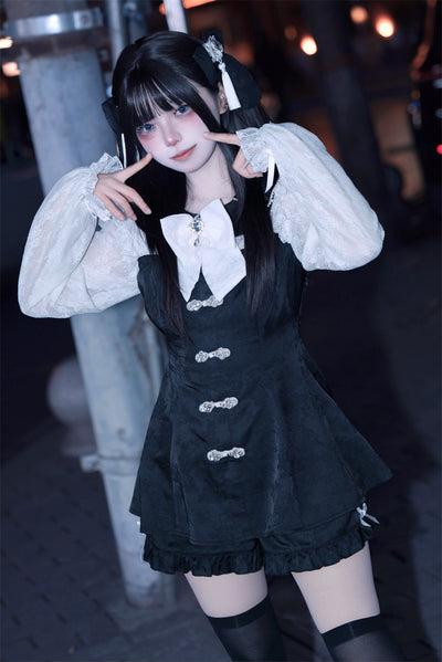 Long Sleeve Petal Collar Chinese-Style Dress BOX0007