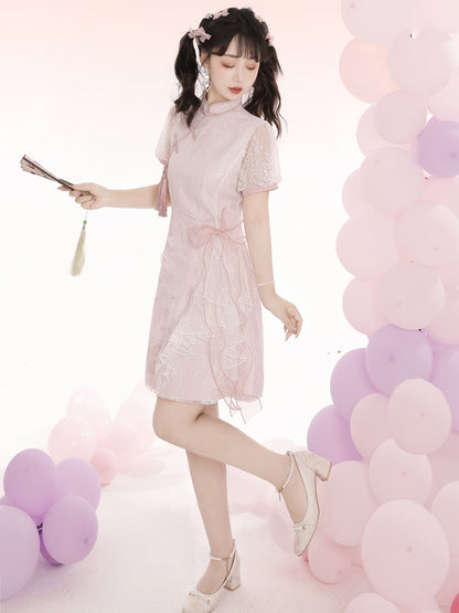 China Style Pink Ribbon Lolita Dress YOU0085