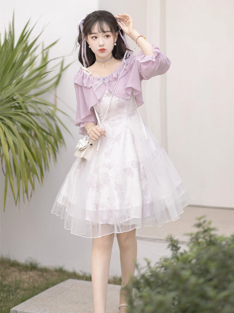 China Style Sweet Purple Dress YOU0079