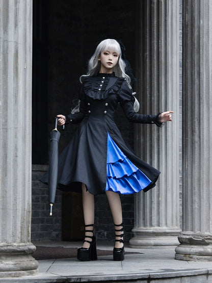 Blue and black cape of Lolita dress WIT0033