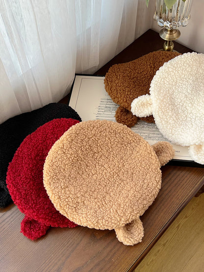 Teddy Bear Ear Fleece Beret WIT0202