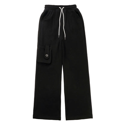 Fur Hood Lace-Up Cargo Pants Set PIN0034