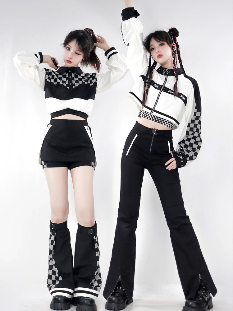 Checkerboard Style Subculture Two-piece set PIN0002