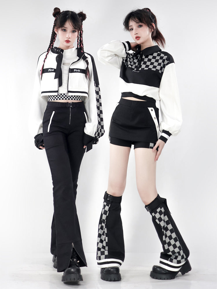 Checkerboard Style Subculture Two-piece set PIN0002