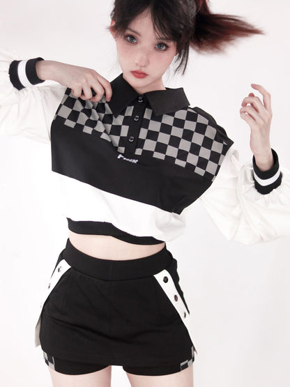 Checkerboard Style Subculture Two-piece set PIN0002