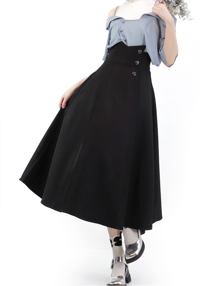 Chiffon Shirt & Suspender Skirt PIN0005