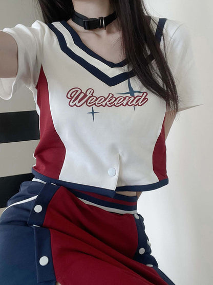 American Stadium Style jacket and Skirt PIN0017