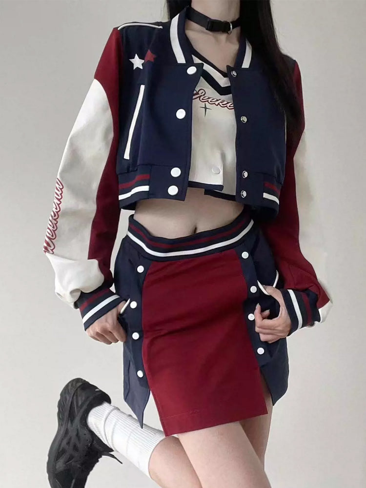 American Stadium Style jacket and Skirt PIN0017