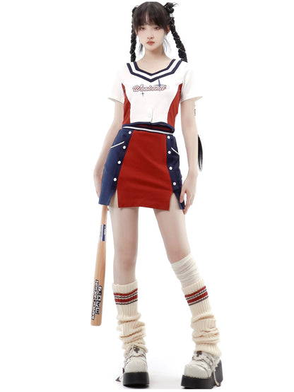 American Stadium Style jacket and Skirt PIN0017