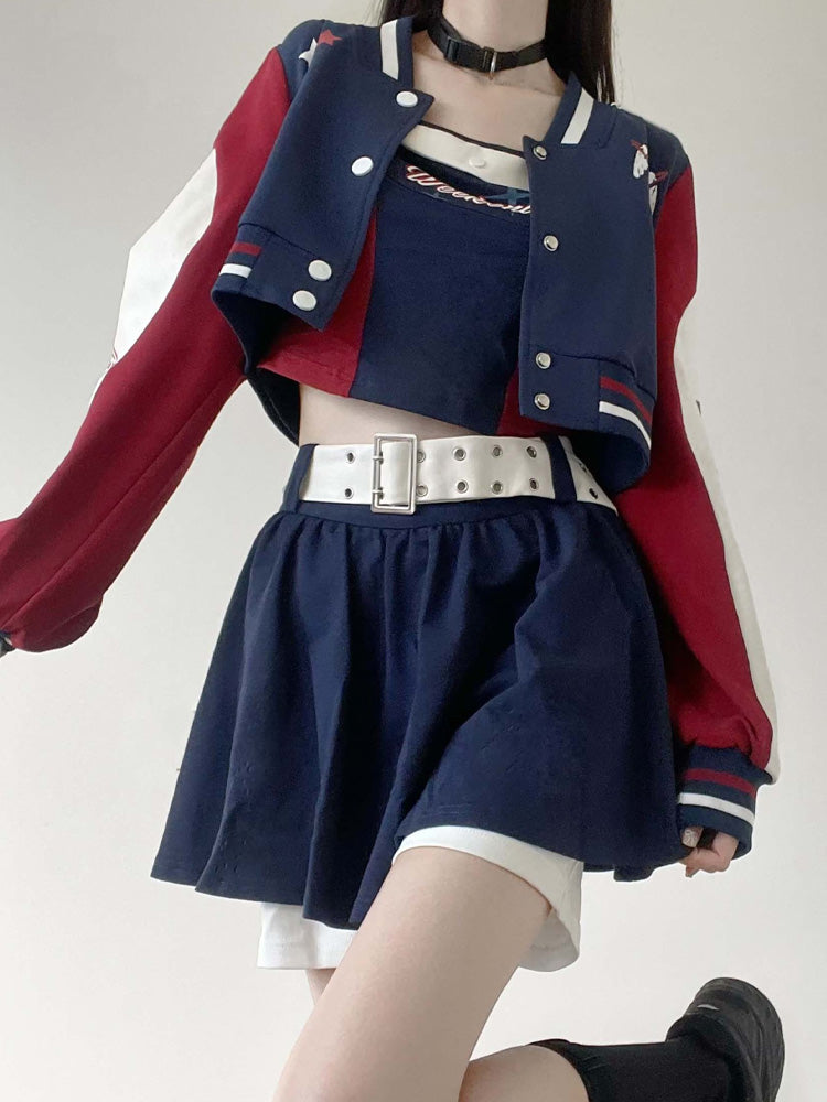 American Stadium Style jacket and Skirt PIN0017