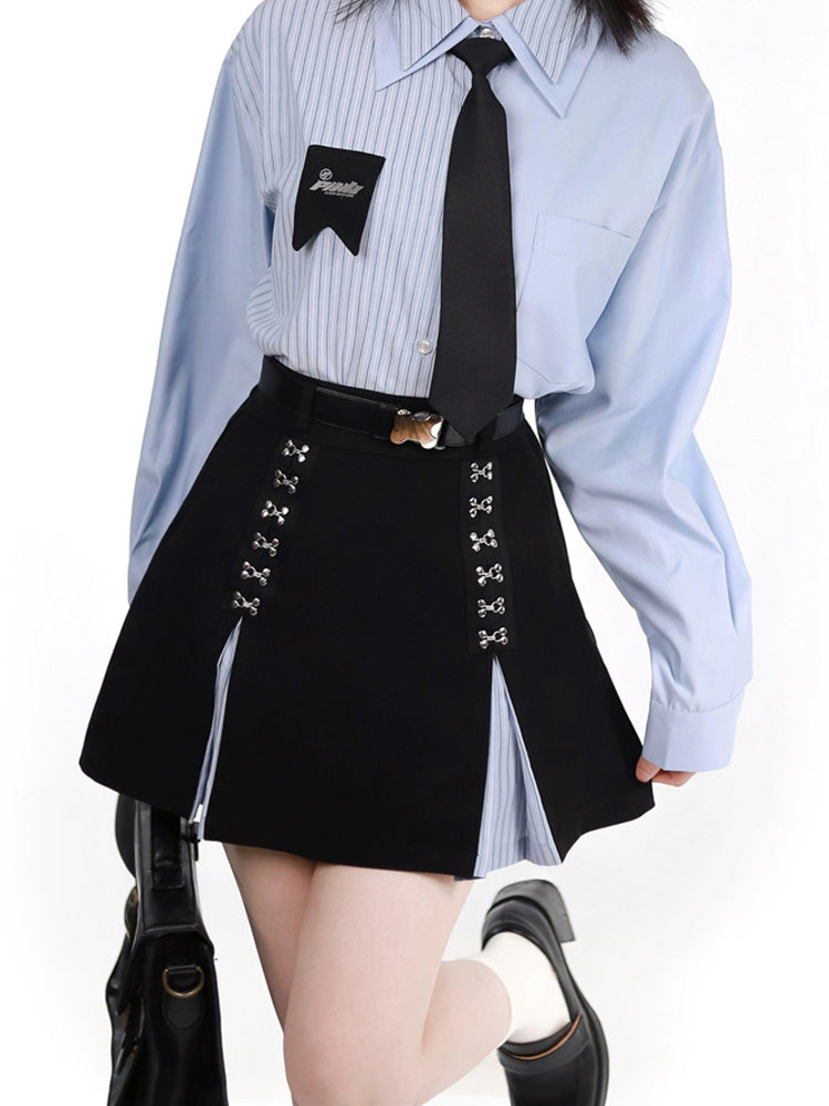 School Uniform Style Design Stitch Shirt & skirt PIN0021