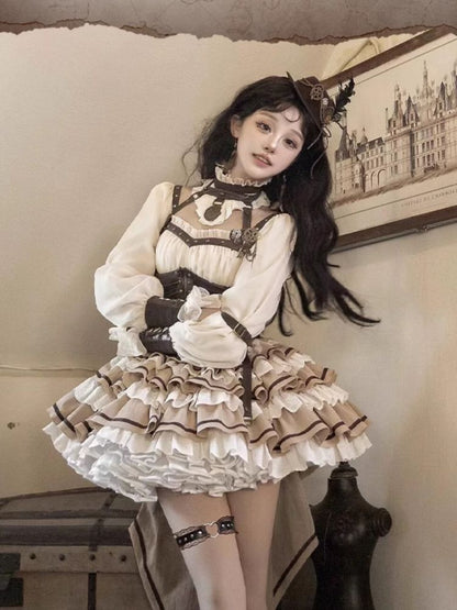 Western Style Tiered Ruffle Lolita Dress SAK0015