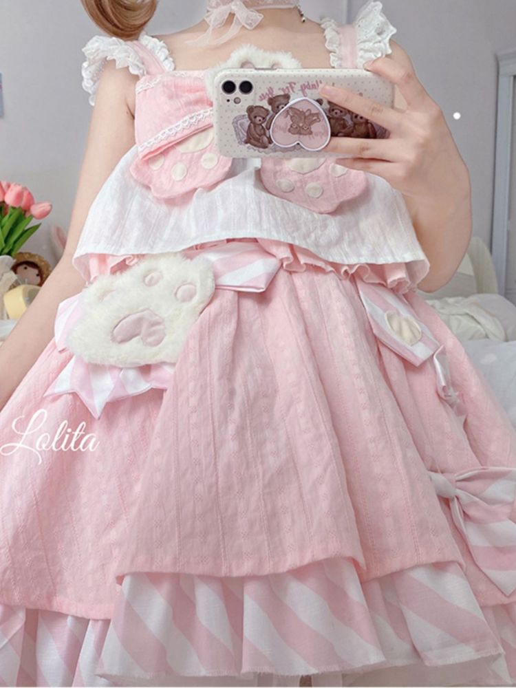 Lolita Ruffle Two Piece Dress & Cat Ears SAK0023