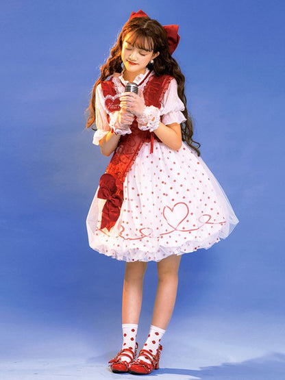 Red Polka Dot Pattern Lolita Dress SAK0035