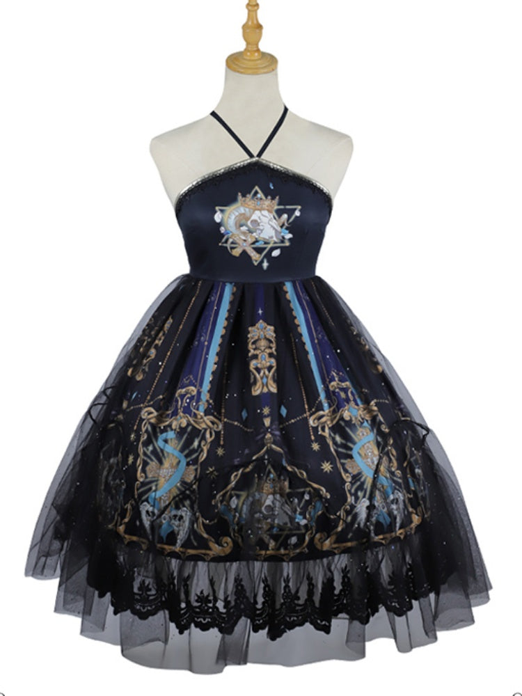 Retro Black Gothic Lolita Dress CHE0008