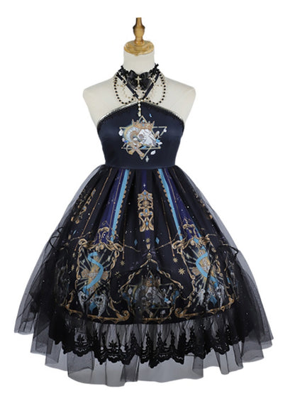 Retro Black Gothic Lolita Dress CHE0008