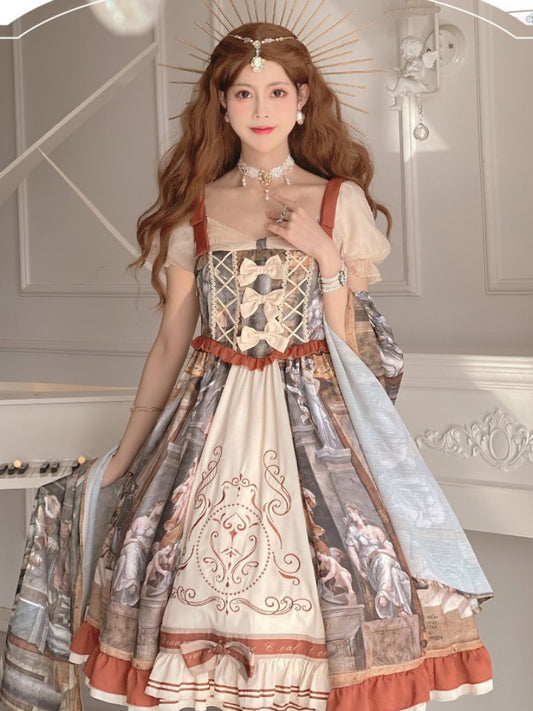 Western Painting Print Classical Lolita Princess Dress SPR0009