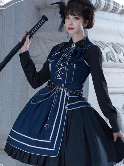 Navy Lolita Cape Mini Dress SPR0013