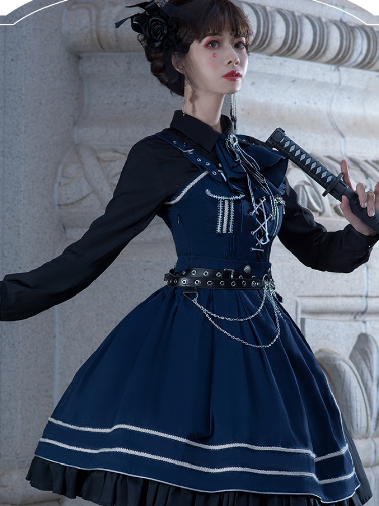 Navy Lolita Cape Mini Dress SPR0013