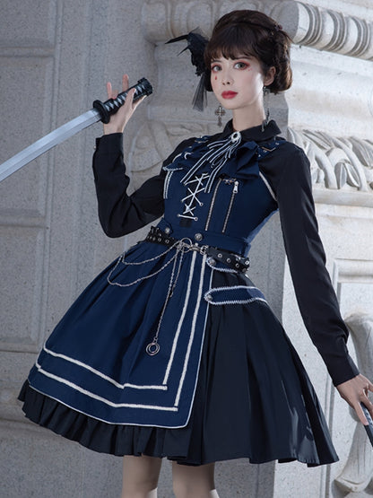 Navy Lolita Cape Mini Dress SPR0013