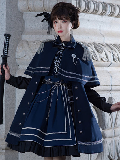 Navy Lolita Cape Mini Dress SPR0013