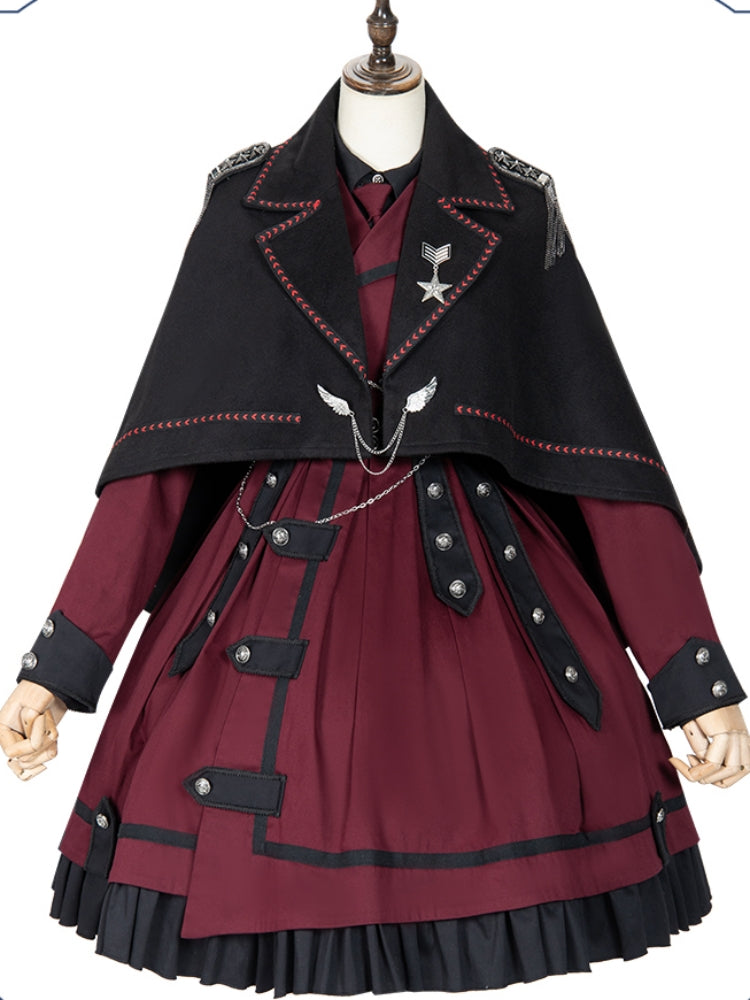 Military Cape Gothic Dress SPR0015