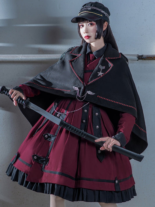 Military Cape Gothic Dress SPR0015