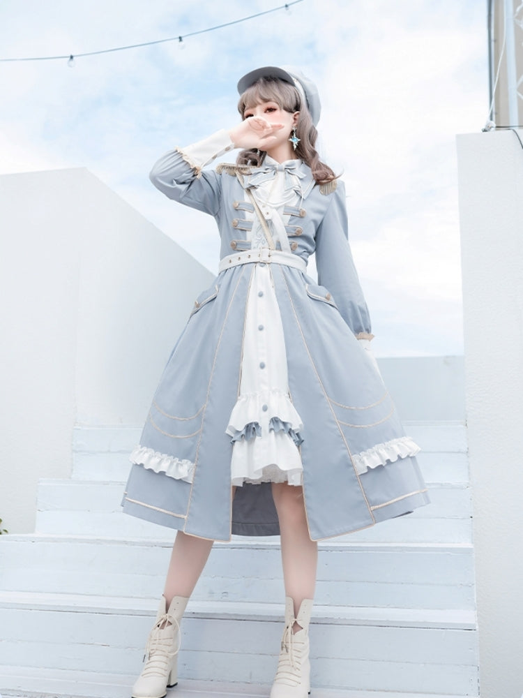 Fantasy Blue Army Frill Dress SPR0016