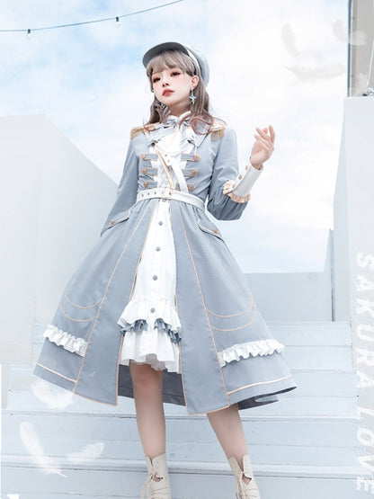 Fantasy Blue Army Frill Dress SPR0016